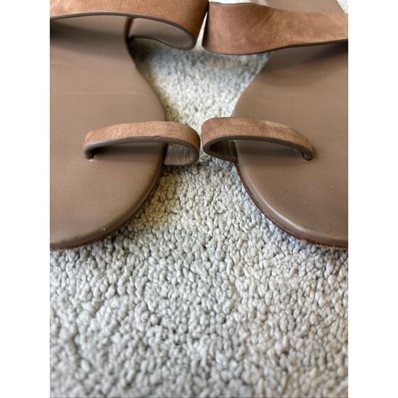 Jenni Kayne Oiled Leather Strap Sandals Toe Post Flats in Tan Women's 38 US 7.5, - Picture 6 of 9